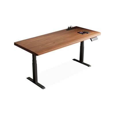 Light Walnut Rectangular Solid Wood Standing desk