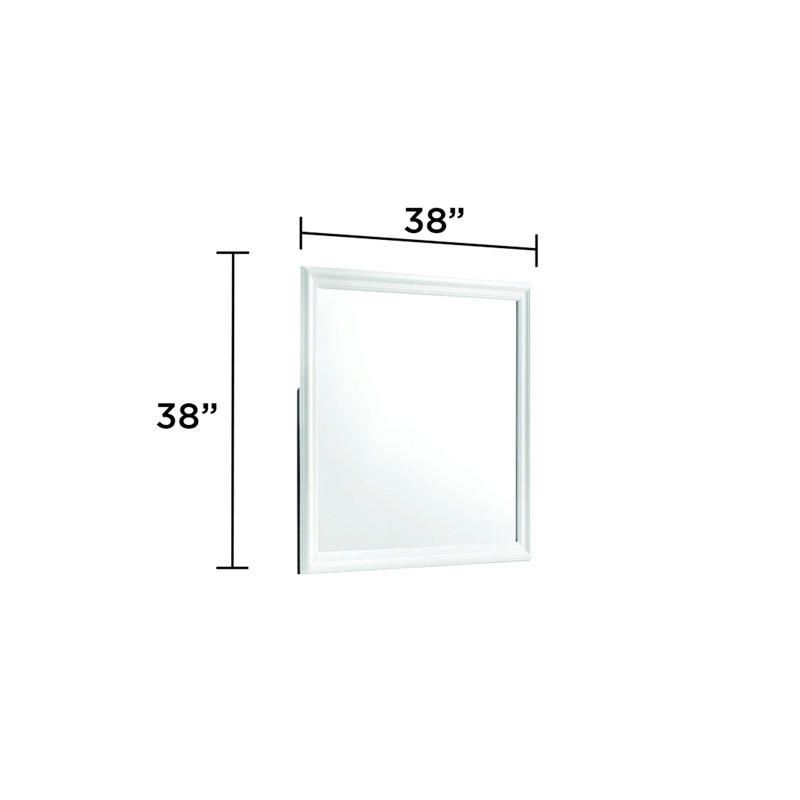 Miroir carré de style moderne avec cadre, Blanc