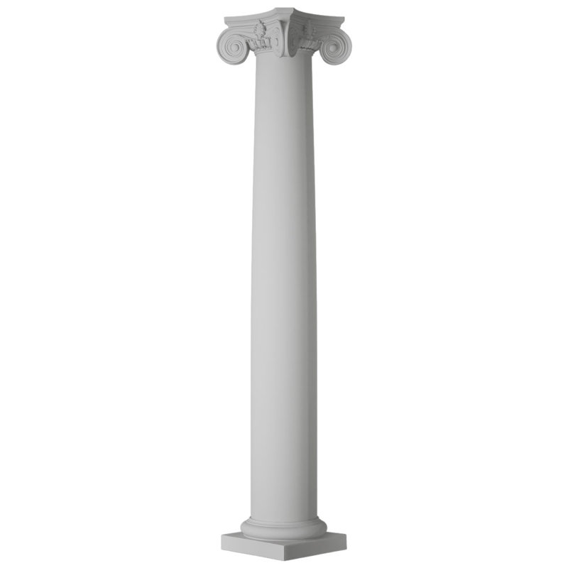 Colonne ronde Endura-Stone, 12 po de diamètre x H 5 pi, Base toscane et Empire Capital
