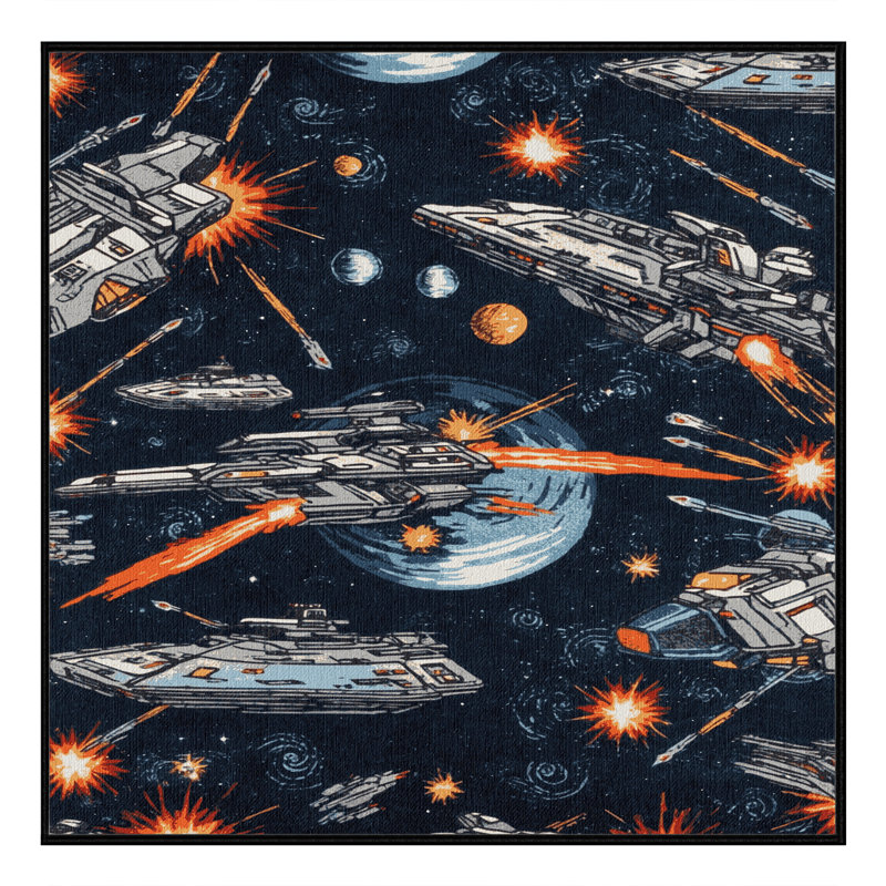 Tapis gris lavable à la machine, Carré 6 pi