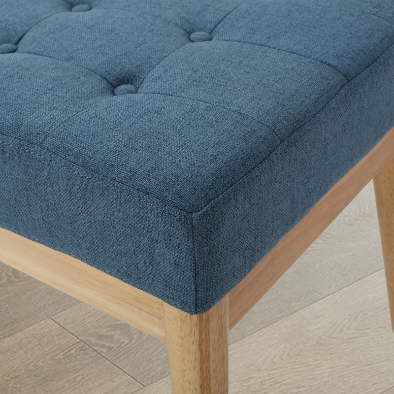 43.48" W Tufted Upholstered Bench, Blue