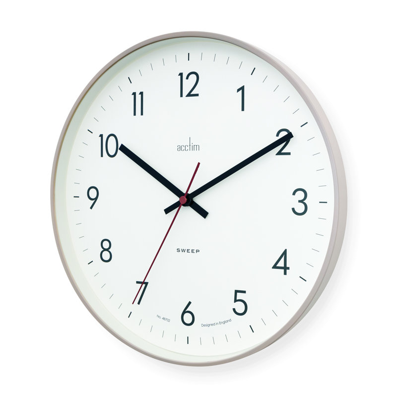 Acctim Non-Ticking Sweep Sleek Wall Clock, Mocha
