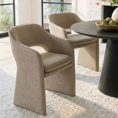 19" Seat Height Upholstered Fabric Dining Armchair