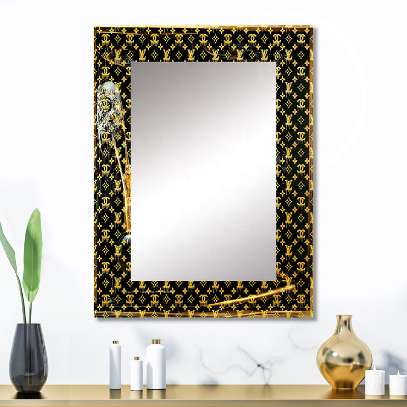 Luxury Brand Design I - Fashion Wall Mirror, Glam Decorative Mirror, Printed Metal Art, 32" x 24"