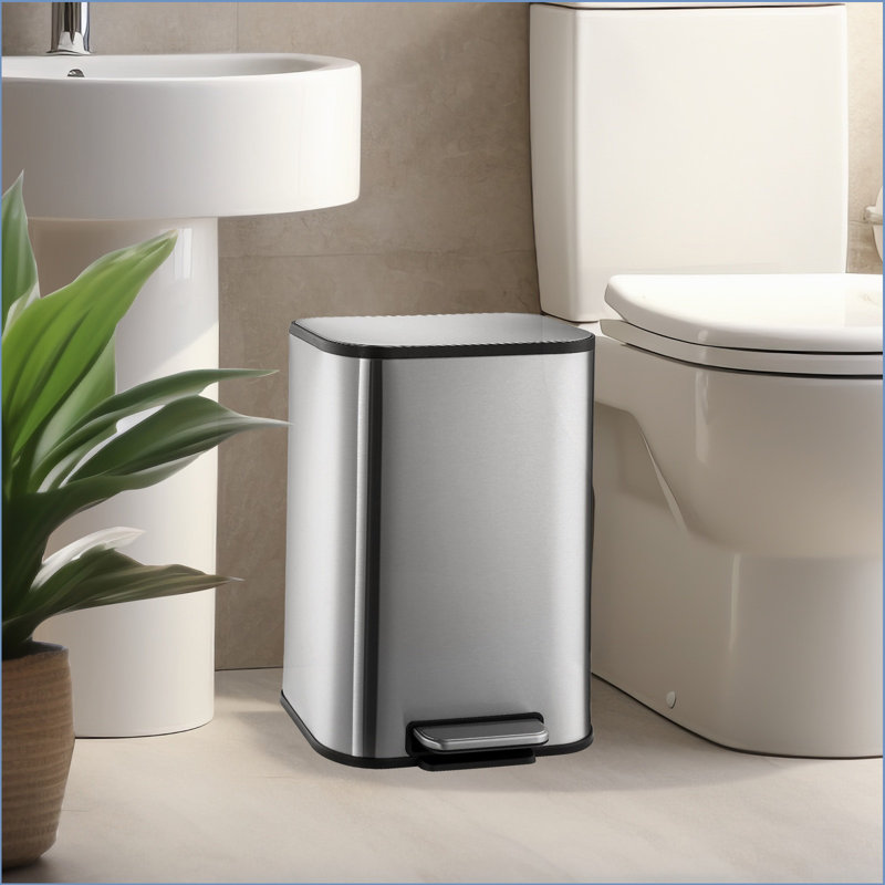 Stainless Steel 12 Litre Step On Kitchen Trash Can