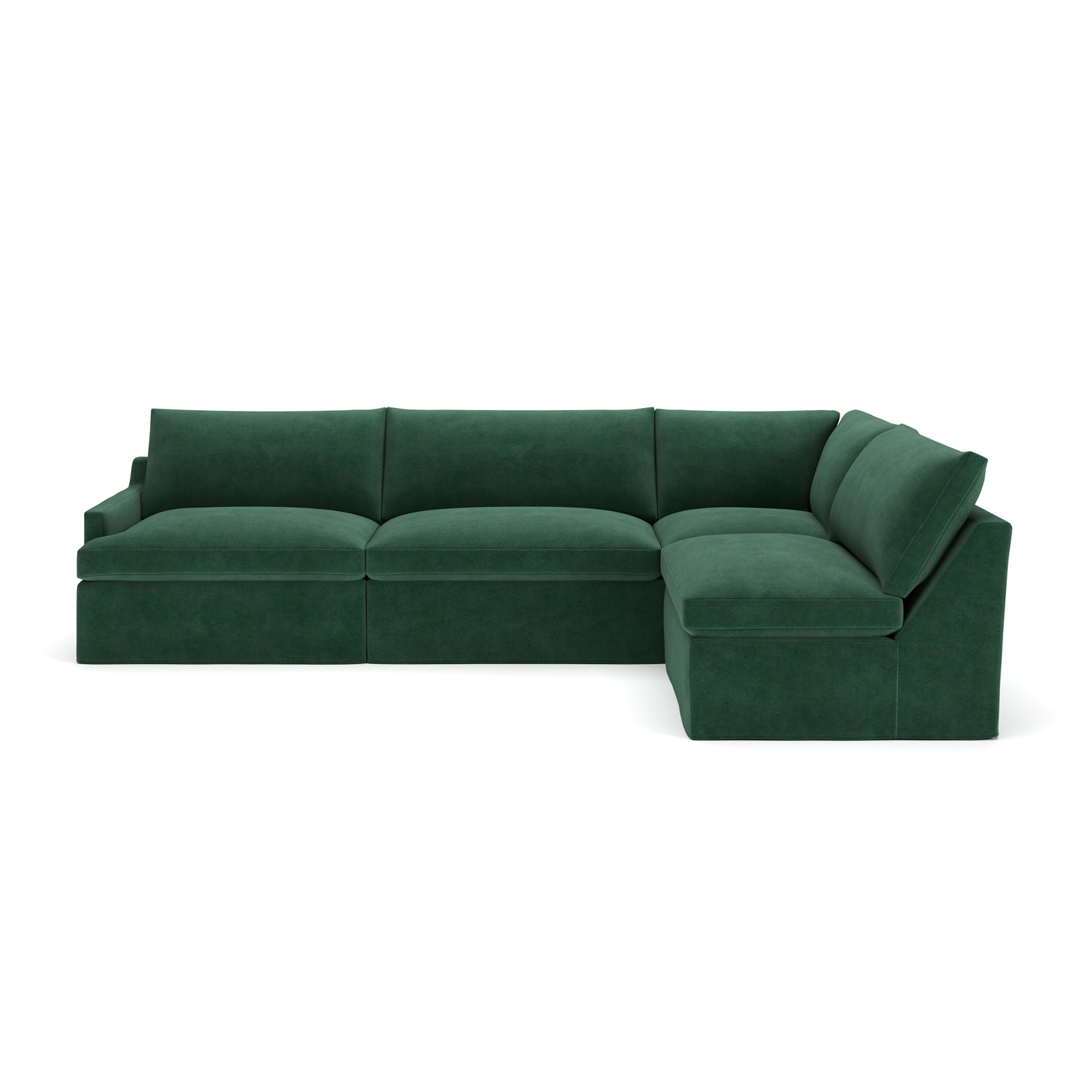 Wrenley 4-Piece Modular Sectional, Bayou Spray Canvas, Left Hand Facing