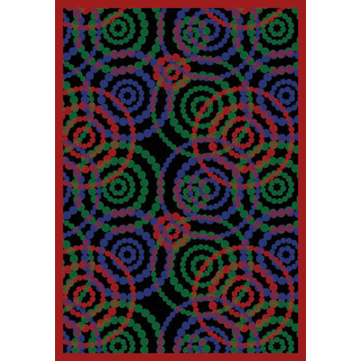 Whimsy Dottie Blue/Red/Green Area Rug
