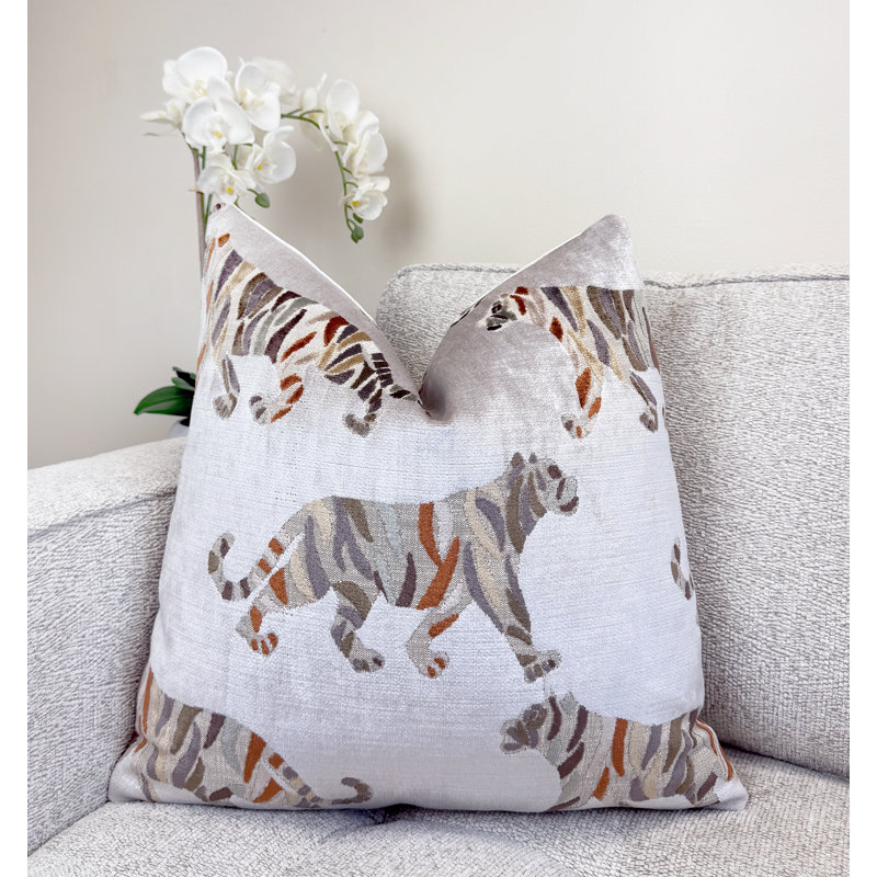 Housse de coussin Tiger, Carré 20 po, Gris