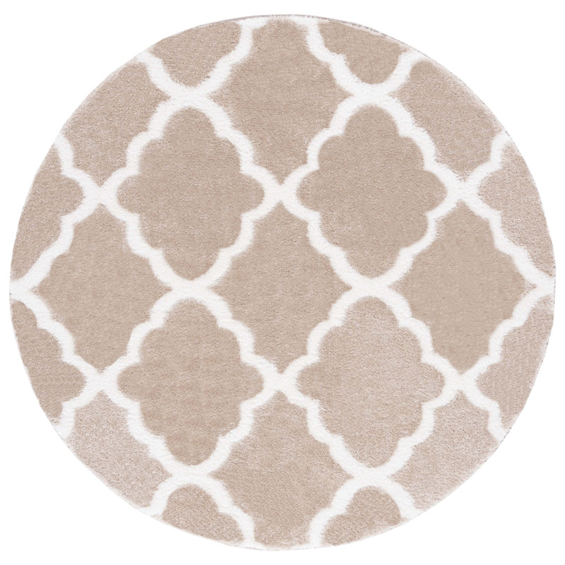 Daneshia Tahoe Shag Performance Geometric Rug, Round 6'7"