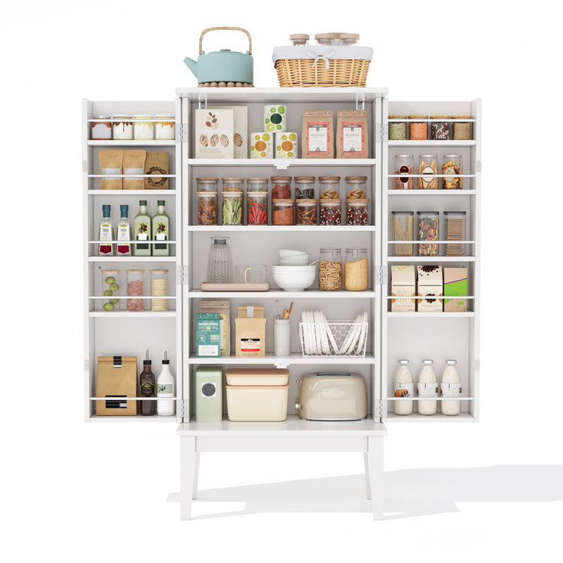 120cm Kitchen Pantry, White