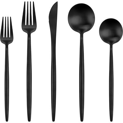 Ensemble de couverts 60 pièces pour 60 personnes, ensemble de couverts en acier inoxydable de qualité alimentaire avec finition matte, va au lave-vaisselle