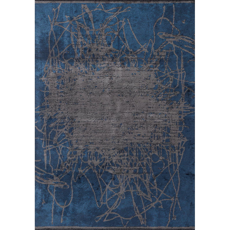 Lignes ondulées modernes et abstraites, Rectangle 6 pi 7 po x 8 pi 3 po