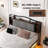 Upholstered Bed Frame With Led Lights & Charging Station-1676284721