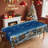 Machine-washable Dreamy Blue Christmas Snowman Design Polyester Tablecloth-1281123303