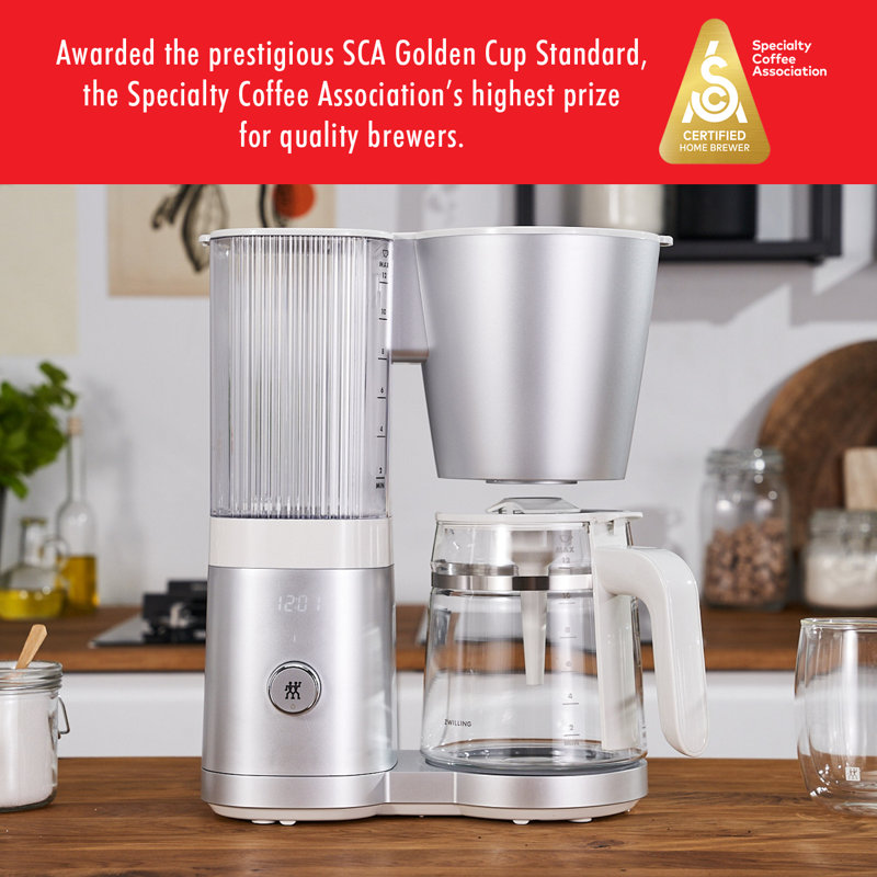 ZWILLING Enfinigy Glass Drip Coffee Maker, Silver