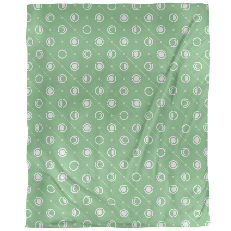 Housse de couette simple Moon phases, Housse de couette pour très grand lit, Vert, Polyester brossé