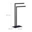 2 Bars Freestanding Iron Blanket Ladder Black