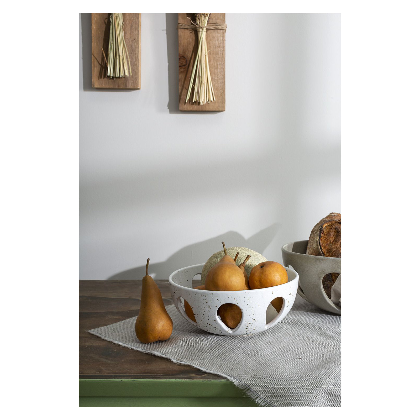 Ardoch Handmade Ceramic Decorative Bowl 1, White, 5.5" H x 10" W x 10" D