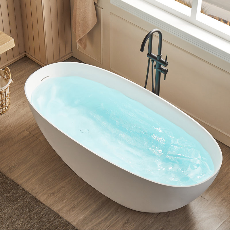 55.12'' x 29.13'' Soaking Solid Surface Bathtub