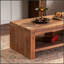 Table basse rectangulaire en bois massif avec rangement à 2 niveaux, design rustique pour salon et appartement, facile à assembler