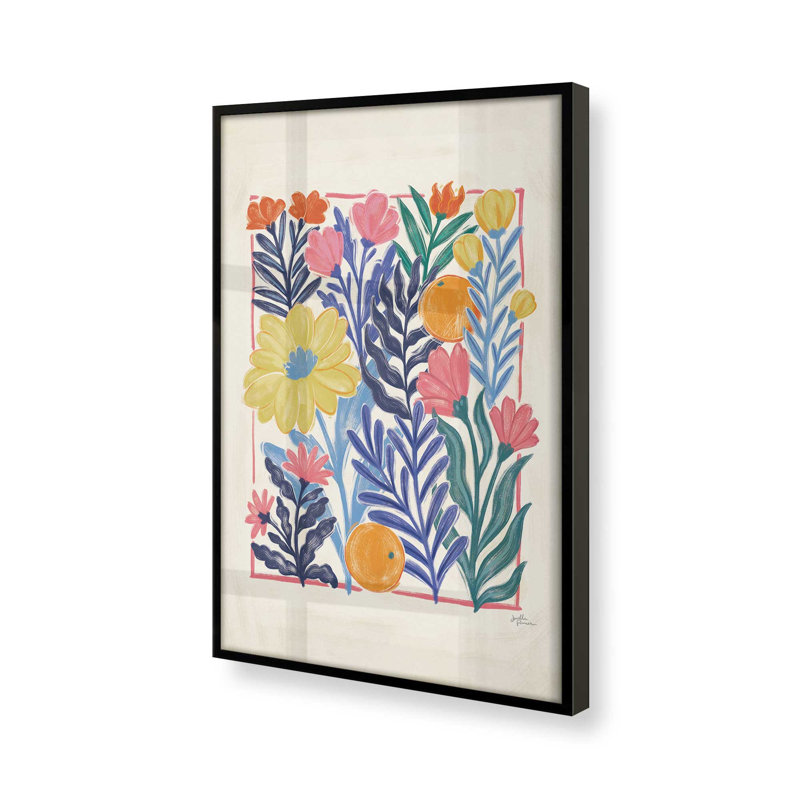 «Tropical Floral Delight II», Noir satiné, H 15 po x l 12 po