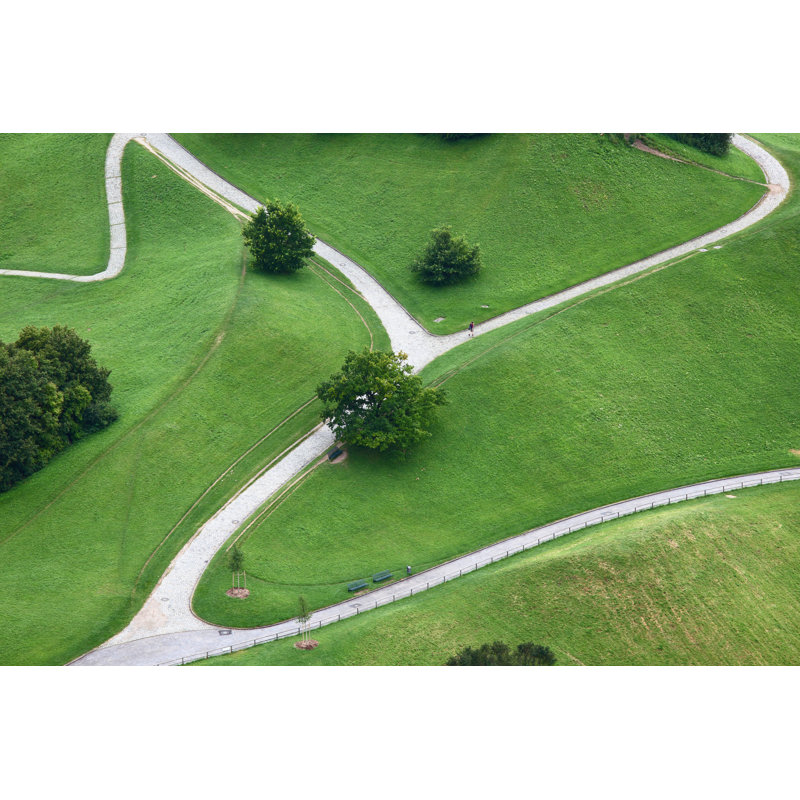 Vue aérienne du parc par Edin, H 20 po x l 30 po
