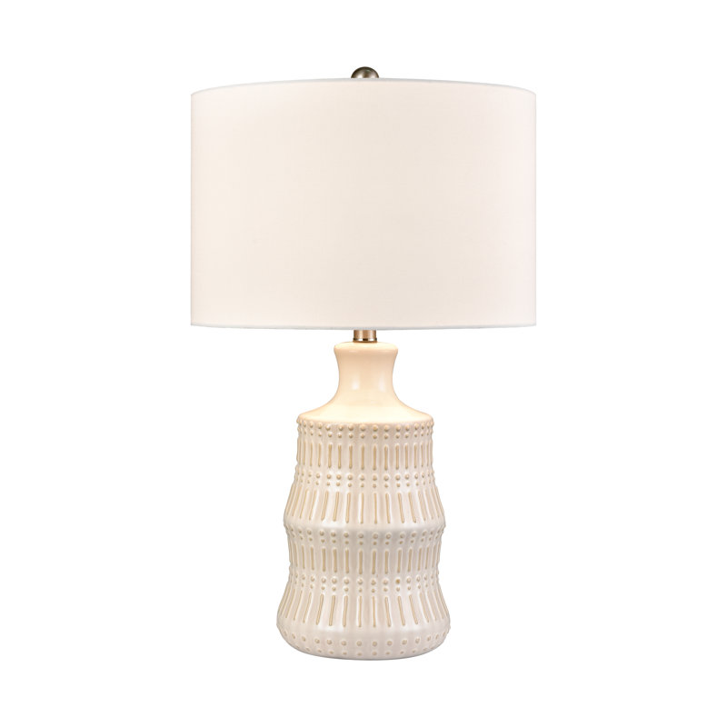 Lampe de table 1 lumière de 25,5 po de hauteur Dorin - émaillée blanche