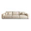 Canapé modulaire beige en cuir véritable