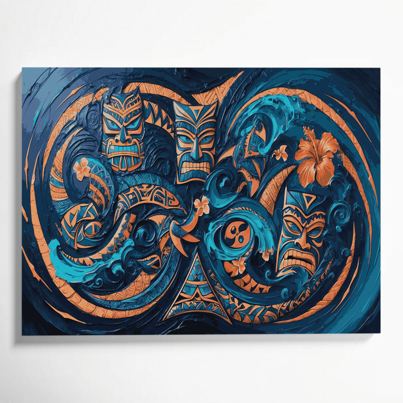 Art mural sur toile hawaïen traditionnel, H 20 po x l 30 po