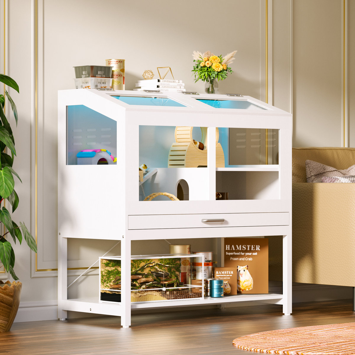 Photo inspiration: Wicker Hamster Cage Storage Reference: Archie Oscar Hamster Cage With Storage Cabinet Reviews