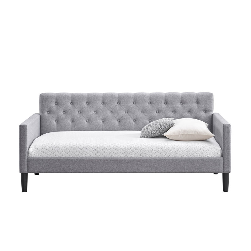 LuXeo Taylor Twin Size Upholstered Gray  Day Bed