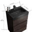 Meuble-lavabo de salle de bain en noyer de 61 cm (24 po) - Fonctionnement silencieux et fluide, design pratique, grand format