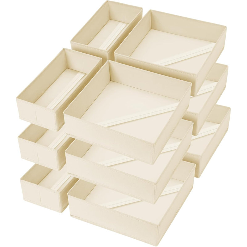 Blended Fabric Drawer Organizers, Beige
