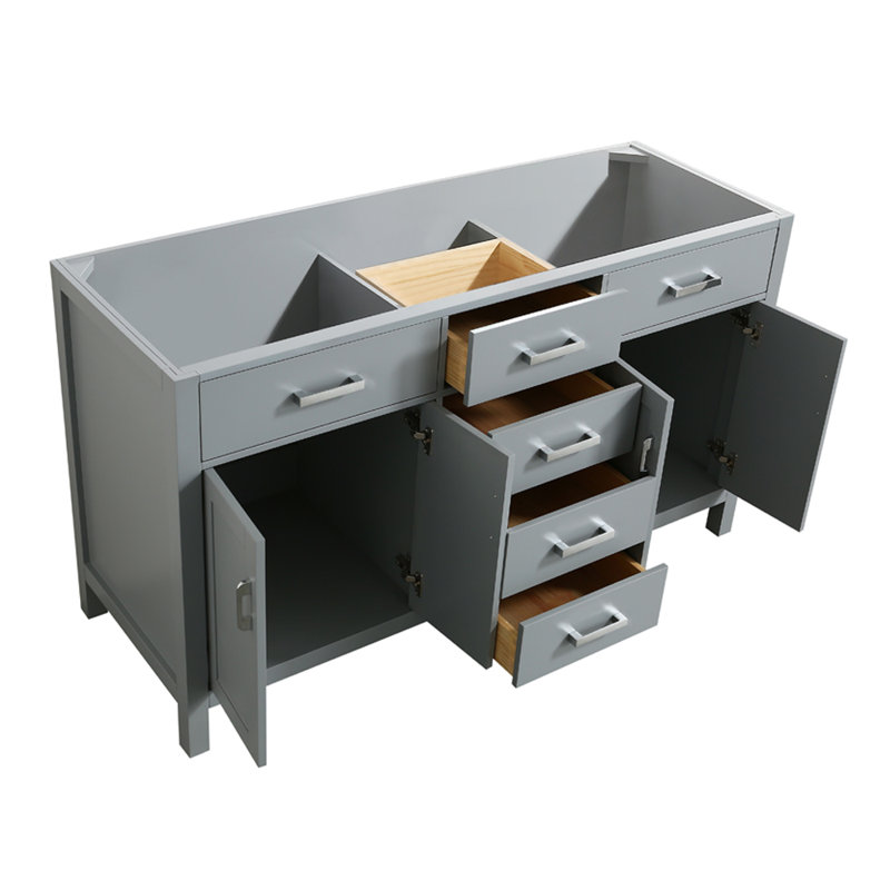 Base de meuble-lavabo double Petrel, Gris