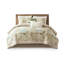 Édredon en coton 6 pièces pour grand lit, rembourré, motif tropical avec des teintes