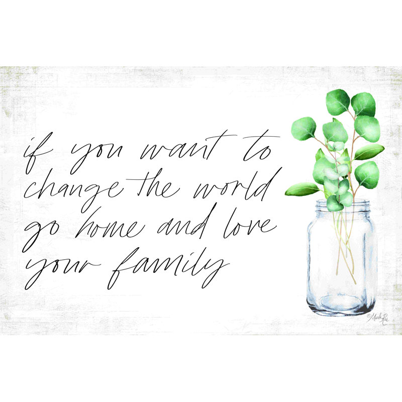 «Love Your Family» - impression, H 20 po x l 30 po, Non, Toile avec cadre flottant or