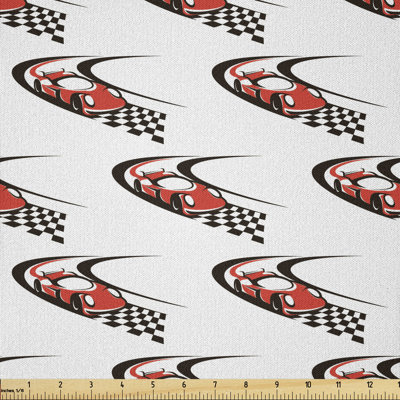 Dawndra Speeding Fast Race Car on a Formula Rally Multi-Purpose Fabric