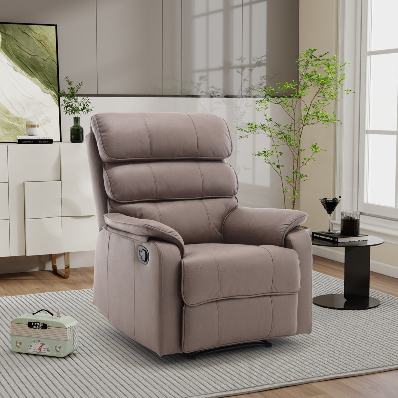 Fauteuil inclinable manuel moderne en similicuir, Brun