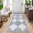 Machine Washable Rugs Distressed Trellis Rug for Living Room Non Slip Stain Resistant Carpet Modern Checkered Farmhouse Floor Cover-1309392285