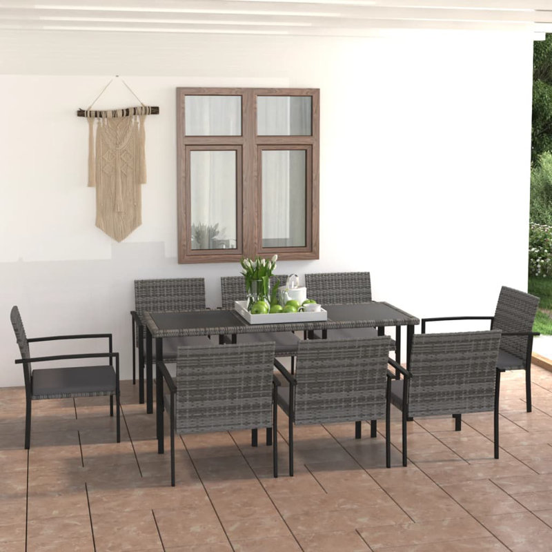 Ensemble repas 9 pièces Bromarg, gris, gris