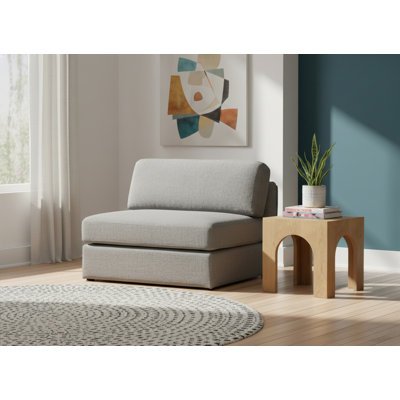 Sans accoudoirs modulaire en lin texturé l 38 po Itoro