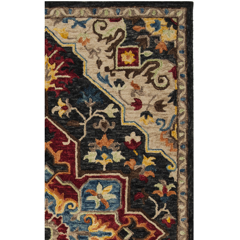 Tapis oriental en laine touffeté à la main Portis, Rectangle 8 pi x 10 pi