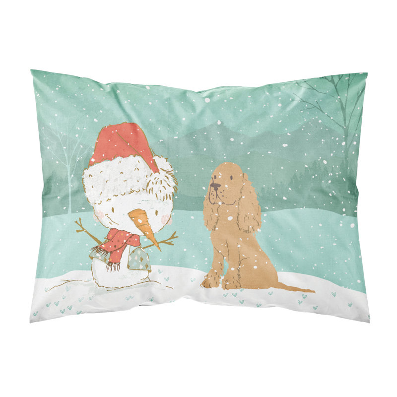 Snowman Christmas Microfiber, Tan Spaniel