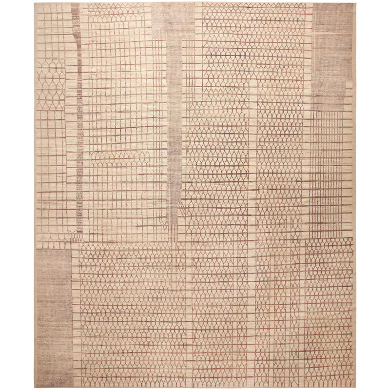 Nazmiyal Collection Large Modern Geometric Central Asian Rug