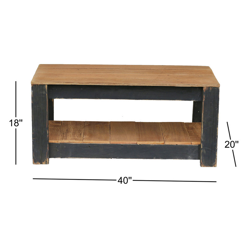 SanderSon Solid Wood Top Single Coffee Table