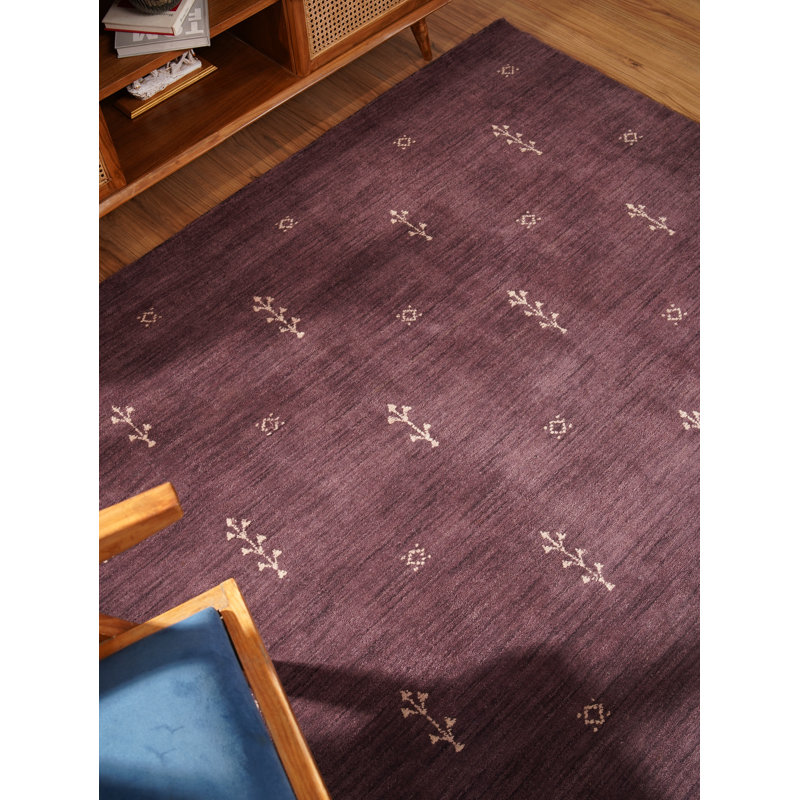 Hand Knotted Loom Wool Eco-Friendly Area Rugs - Octagon | Purple Color, Contemporary Modern, High Pile Thick Handmade Anti Skid Area Rugs for Living Room, Bed Room