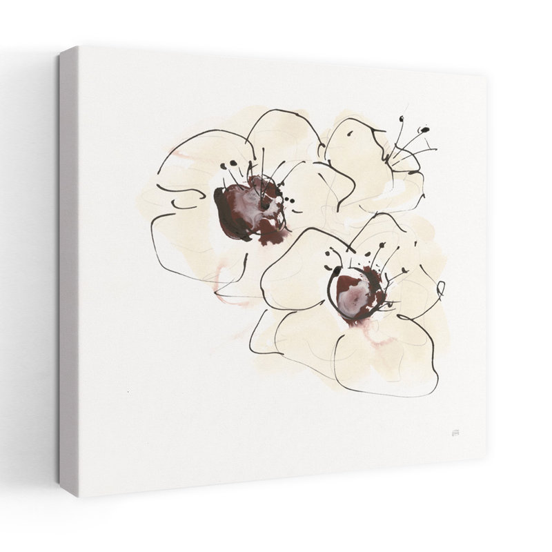 Ivoire, coquelicots I, art contemporain des coquelicots, H 18 po x l 18 po