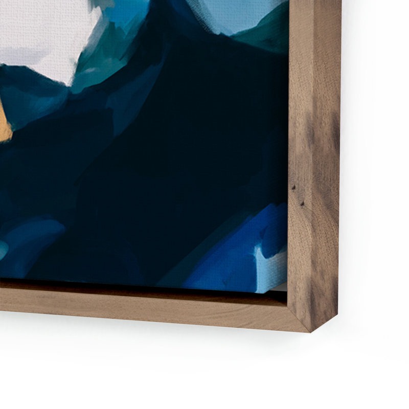 Delta Painting by Patricia Vargas, 40" H x 40" W x 2" D, Dark Brown Floater Framed