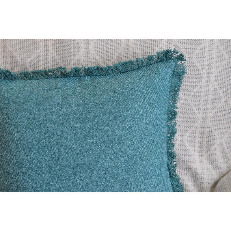  Ensemble de 2 housses de coussins décoratifs en polyester, 18 po x 18 po, Bleu sarcelle