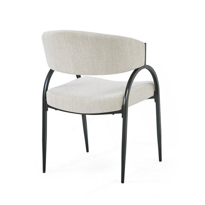 Élégantes chaises de salle à manger rembourrées avec pieds en métal, ensemble de 2, confortables et durables pour les salles à manger